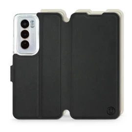 Etui Soft Touch do OPPO Reno 12 5G - wzór Satynowa czerń z platyną