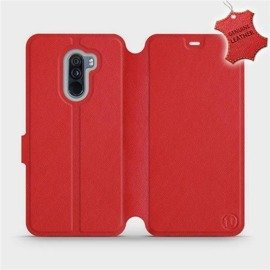 Etui ze skóry naturalnej do Xiaomi Pocophone F1 - wzór Red Leather