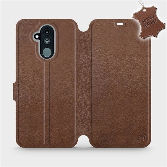 Etui ze skóry naturalnej do Huawei Mate 20 Lite - wzór Brown Leather