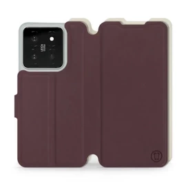 Etui Soft Touch do Xiaomi 14 - wzór Matowy burgund z platyną