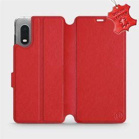 Etui ze skóry naturalnej do Samsung Galaxy Xcover PRO - wzór Red Leather
