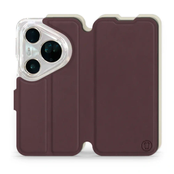 Etui Soft Touch do Huawei Pura 80 Ultra - wzór Matowy burgund z platyną