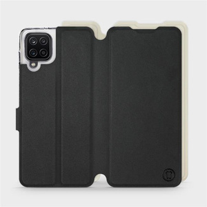 Etui Soft Touch do Samsung Galaxy M12 - wzór Satynowa czerń z platyną