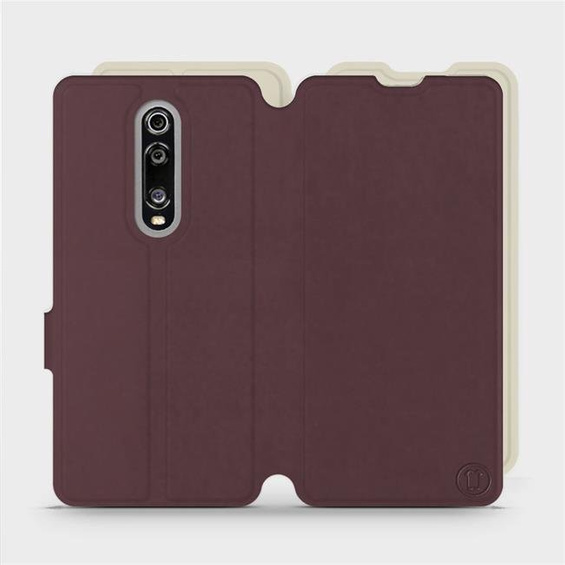 Etui Soft Touch do Xiaomi Mi 9T - wzór Matowy burgund z platyną