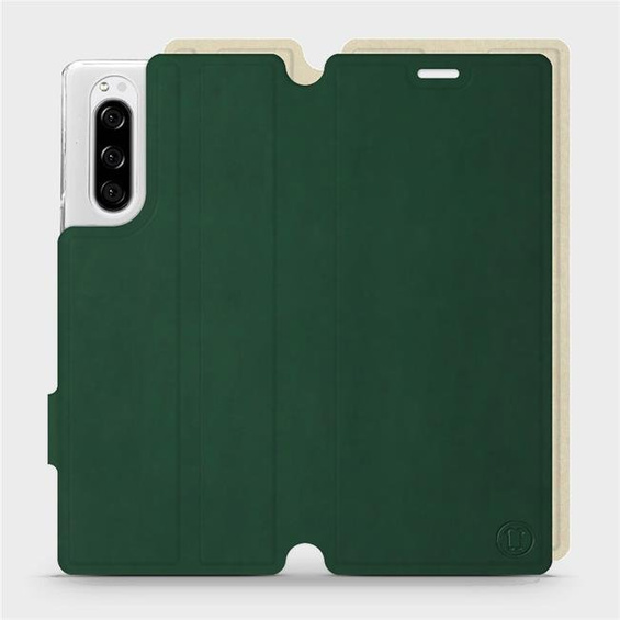 Etui Soft Touch do Sony Xperia 5 - wzór Miejska zieleń z platyną
