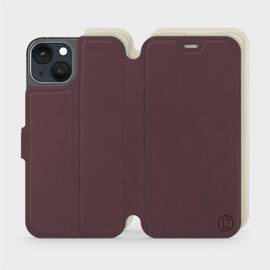 Etui Soft Touch do Apple iPhone 13 - wzór Matowy burgund z platyną