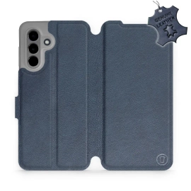 Etui ze skóry naturalnej do Samsung Galaxy A26 5G - wzór Blue Leather