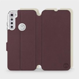 Etui Soft Touch do Motorola One Fusion Plus - wzór Matowy burgund z platyną