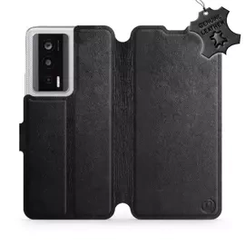 Etui ze skóry naturalnej do Xiaomi POCO F5 Pro - wzór Black Leather