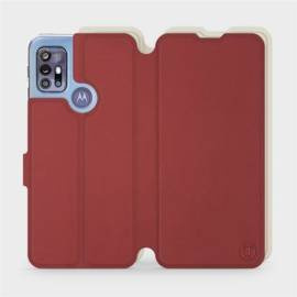Etui Soft Touch do Motorola Moto G30 - wzór Zachodząca czerwień z platyną