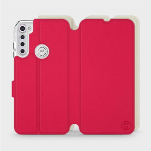 Etui Soft Touch do Motorola One Fusion Plus - wzór Żywa czerwień z platyną