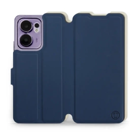 Etui Soft Touch do OPPO Reno 13 F 5G - wzór Głęboki granat z platyną