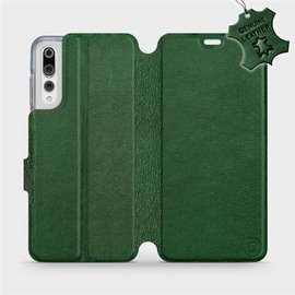 Etui ze skóry naturalnej do Huawei P20 Pro - wzór Green Leather