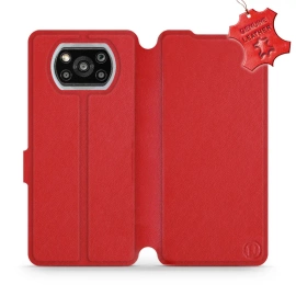 Etui ze skóry naturalnej do Xiaomi POCO X3 Pro - wzór Red Leather