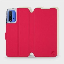 Etui Soft Touch do Xiaomi Redmi 9T - wzór Żywa czerwień z platyną
