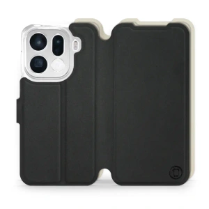 Etui Soft Touch do OPPO Find X9 pro - wzór Satynowa czerń z platyną