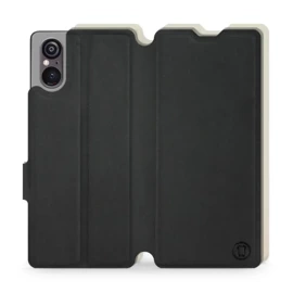 Etui Soft Touch do Sony Xperia 5 V - wzór Satynowa czerń z platyną