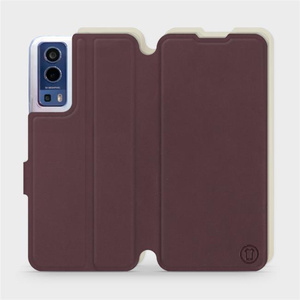 Etui Soft Touch do Vivo Y52 5G - wzór Matowy burgund z platyną
