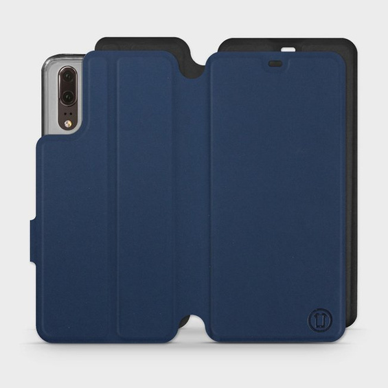 Etui Soft Touch do Huawei P20 - wzór Głęboki granat z czernią