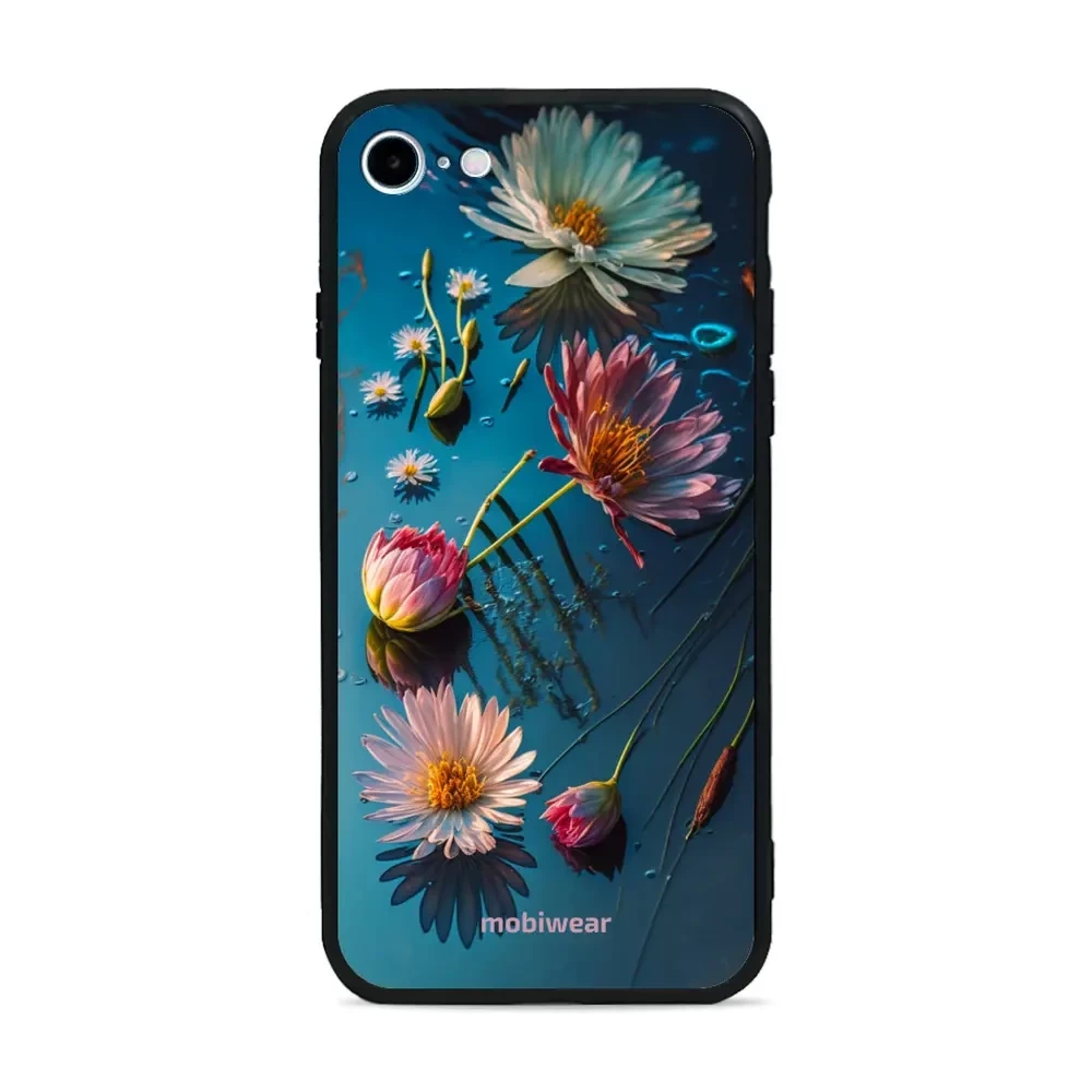 Mobiwear Glossy Case, Handyhülle, Geräteschutz, stilvolle Grafik, sicheres Gehäuse, Blau-Blumig