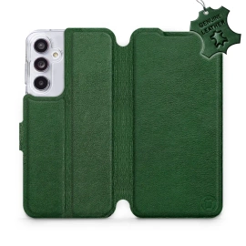 Etui ze skóry naturalnej do Samsung Galaxy A55 5G - wzór Green Leather