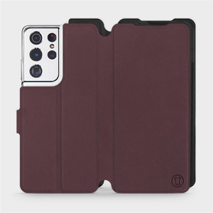 Etui Soft Touch do Samsung Galaxy S21 Ultra - wzór Matowy burgund z czernią