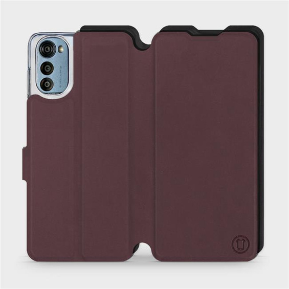 Etui Soft Touch do Motorola Moto E32 - wzór Matowy burgund z czernią