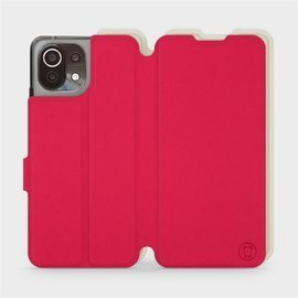 Etui Soft Touch do Xiaomi Mi 11 Lite - wzór Żywa czerwień z platyną