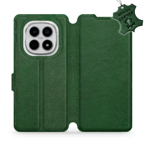 Etui ze skóry naturalnej do Xiaomi Redmi Note 15 4G - wzór Green Leather
