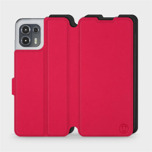 Etui Soft Touch do Motorola Edge 20 Lite - wzór Żywa czerwień z czernią