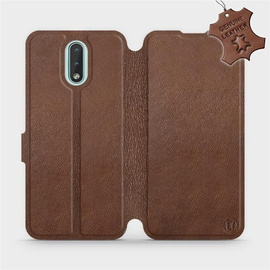 Etui ze skóry naturalnej do Nokia 2.3 - wzór Brown Leather