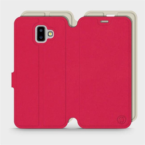 Etui Soft Touch do Samsung Galaxy J6 Plus 2018 - wzór Żywa czerwień z platyną