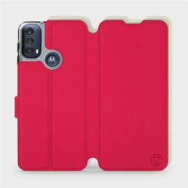 Etui Soft Touch do Motorola Moto E40 - wzór Żywa czerwień z platyną