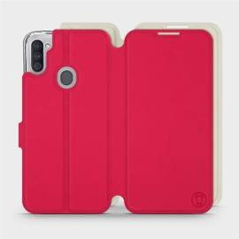 Etui Soft Touch do Samsung Galaxy M11 - wzór Żywa czerwień z platyną