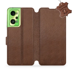 Etui ze skóry naturalnej do Realme GT Neo 2 - wzór Brown Leather