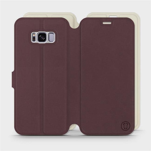Etui Soft Touch do Samsung Galaxy S8 - wzór Matowy burgund z platyną