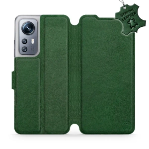 Etui ze skóry naturalnej do Xiaomi 12S - wzór Green Leather