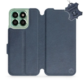 Etui ze skóry naturalnej do Huawei Honor X8b - wzór Blue Leather