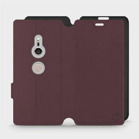 Etui Soft Touch do Sony Xperia XZ2 - wzór Matowy burgund z czernią