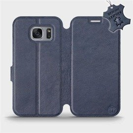 Etui ze skóry naturalnej do Samsung Galaxy S7 Edge - wzór Blue Leather