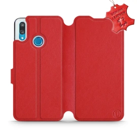 Etui ze skóry naturalnej do Huawei P Smart 2019 - wzór Red Leather