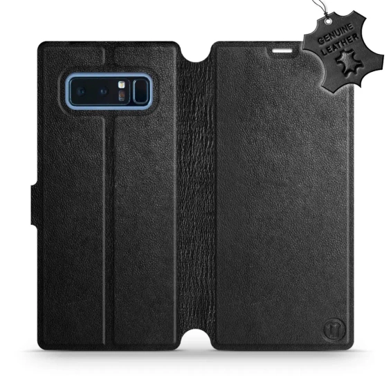 Etui ze skóry naturalnej do Samsung Galaxy Note 8 - wzór Black Leather