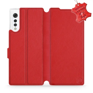 Etui ze skóry naturalnej do LG Velvet - wzór Red Leather