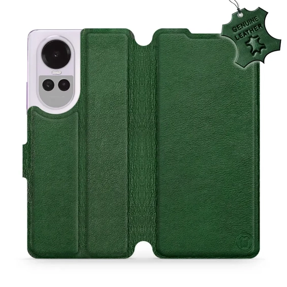 Etui ze skóry naturalnej do OPPO Reno 10 Pro 5G - wzór Green Leather