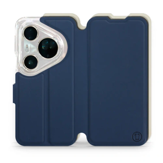 Etui Soft Touch do Huawei Pura 80 Ultra - wzór Głęboki granat z platyną