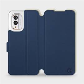 Etui Soft Touch do Nokia X30 5G - wzór Głęboki granat z platyną