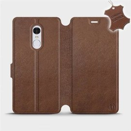 Etui ze skóry naturalnej do Xiaomi Redmi Note 4X - wzór Brown Leather