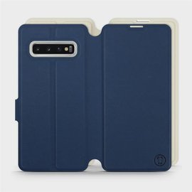 Etui Soft Touch do Samsung Galaxy S10 - wzór Głęboki granat z platyną