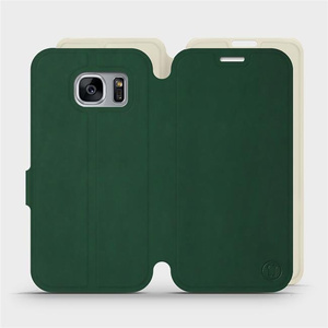 Etui Soft Touch do Samsung Galaxy S7 Edge - wzór Miejska zieleń z platyną