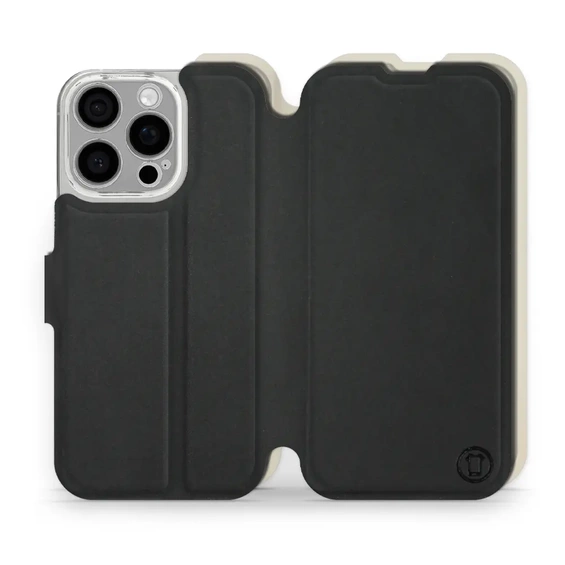 Etui Soft Touch do Apple iPhone 16 Pro - wzór Satynowa czerń z platyną